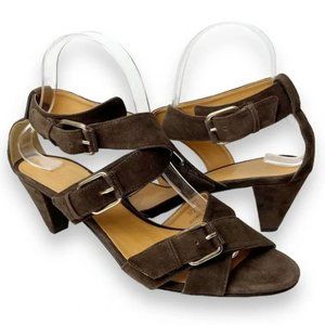 J.Crew Lucca Suede Kitten Heel Sandals Size 8